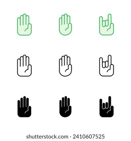 Hand icon set. hand vector icon, palm,click