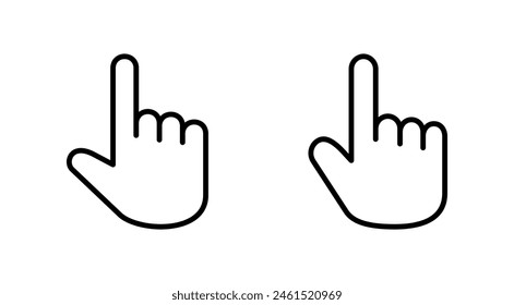 Conjunto de iconos de mano. Vector de mano, palma, Hacer clic