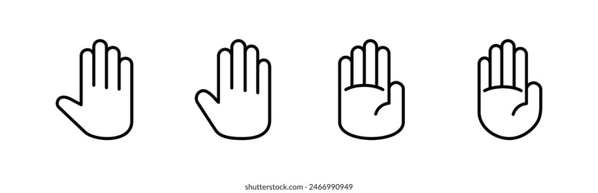 Hand icon set. hand vector icon, palm,click