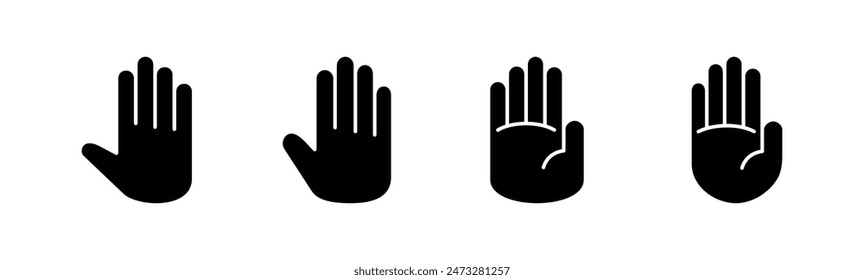 Hand icon set. hand vector icon, palm,click