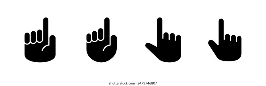 Hand icon set. hand vector icon, palm,click