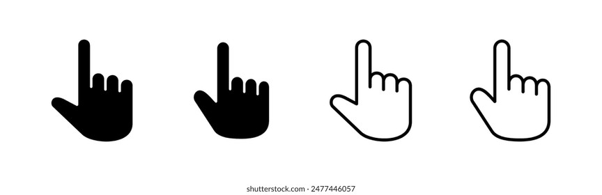 Handsymbol-Set. Handsymbol-Vektorgrafik, Handfläche, Klicken