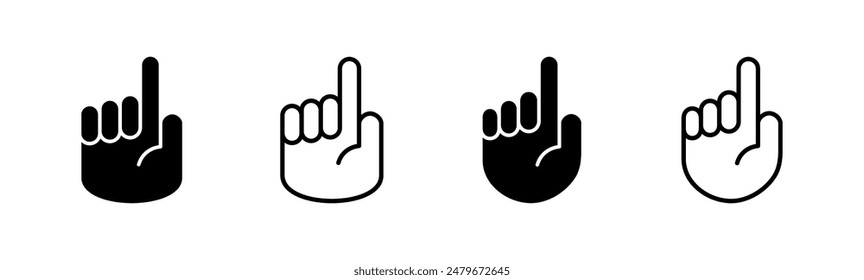 Hand icon set. hand vector icon, palm,click