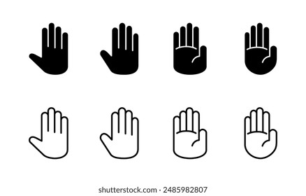 Hand icon set. hand vector icon, palm,click