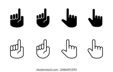 Hand icon set. hand vector icon, palm,click