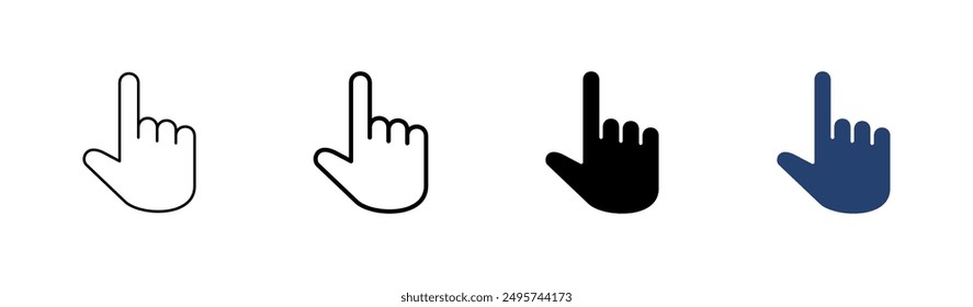 Hand icon set. hand vector icon, palm,click