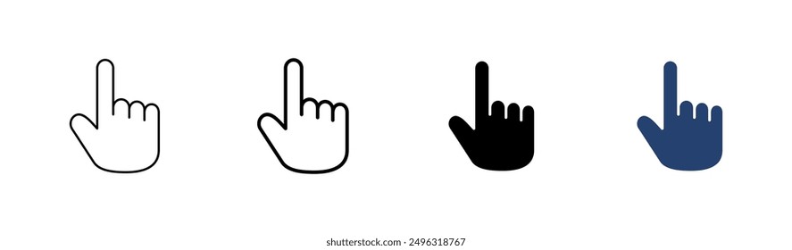 Conjunto de iconos de mano. icono de Vector de mano, palma, Hacer clic