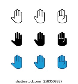 Hand icon set. hand vector icon, palm,click