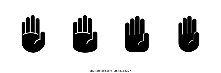 Hand icon set. hand vector icon, palm,click