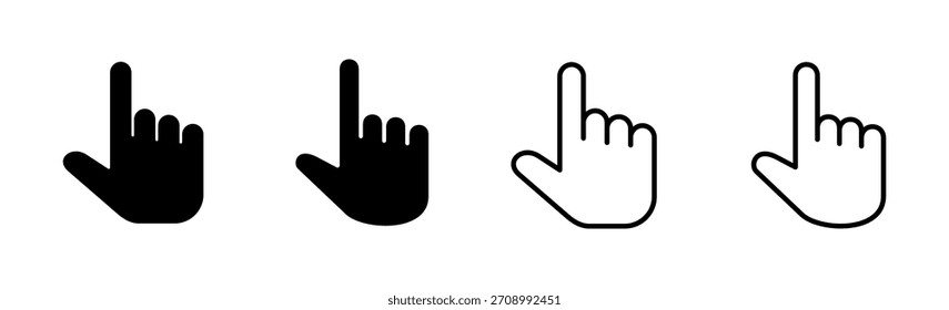 Conjunto de iconos de mano. icono de Vector de mano, palma, Hacer clic