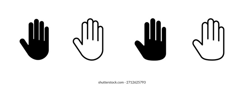 Hand icon set. hand vector icon, palm,click