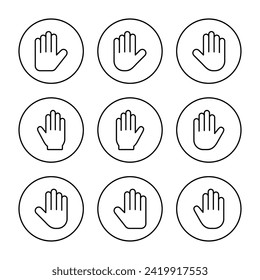 vector conjunto de iconos de mano. símbolo y signo de la mano. gesto de mano