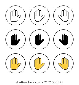 Hand icon set vector. hand sign and symbol. hand gesture