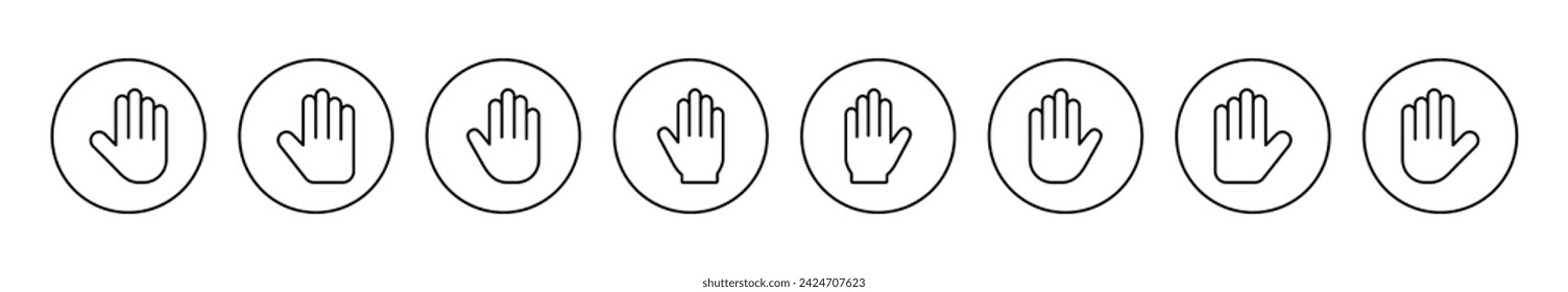 Conjunto de iconos de la mano vector. signo y símbolo de la mano. gesto de la mano