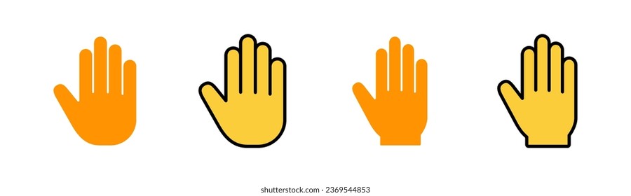 Hand icon set  for web and mobile app. hand sign and symbol. hand gesture