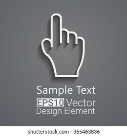 Hand icon  with shadows for your design