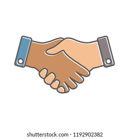 hand icon, hand shake icon in trendy flat design 