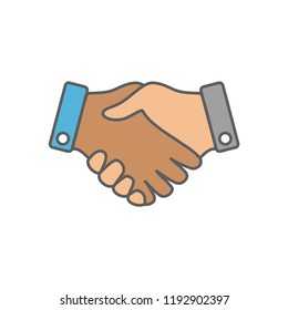 hand icon, hand shake icon in trendy flat design 