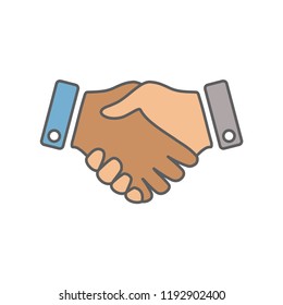 hand icon, hand shake icon in trendy flat design 