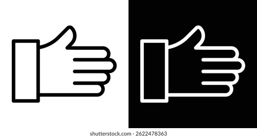 Hand icon shape graphic simple plain clipart symbol. thin line outline art