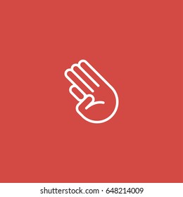 hand icon. sign design. red background
