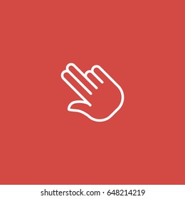 hand icon. sign design. red background