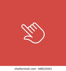 hand icon. sign design. red background
