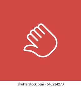hand icon. sign design. red background