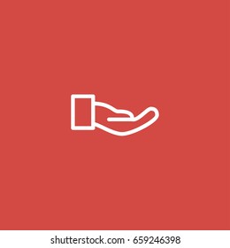 hand icon. sign design. red background