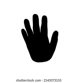 Hand icon silhouette stop symbol.