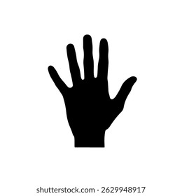 Hand Icon silhouette vector flat illustration design.