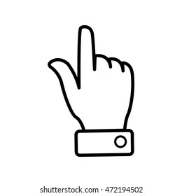 Hand icon. Simple design. Pointing finger. Vector illustration