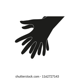 Hand icon in hand. Simple vector illustration on white background.