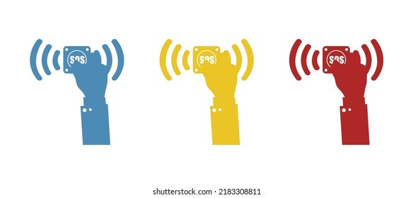 hand icon, sos button concept, vector illustration