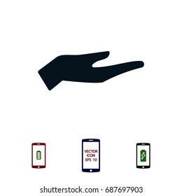 hand icon, stock vector illustration flat design style