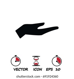 hand icon, stock vector illustration flat design style