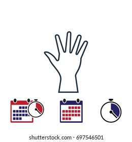 hand icon, stock vector illustration flat design style