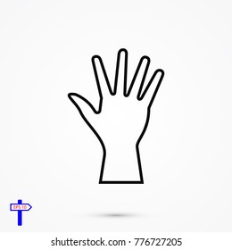 hand icon, stock vector illustration flat design style