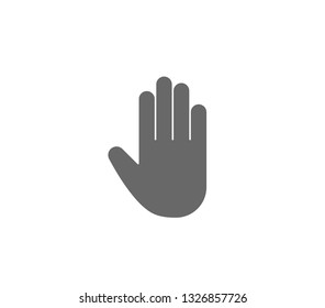 Hand icon. Stop sign icon. 