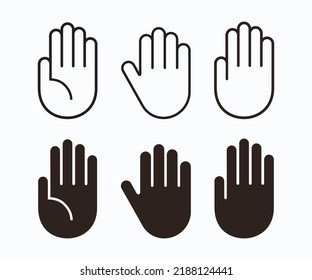 Hand Icon. Hand Stop Symbol. Stop Sign Outline Hand. Stop Hand Icon Vector	