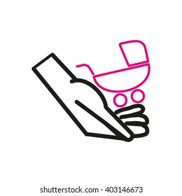 hand icon, stroller