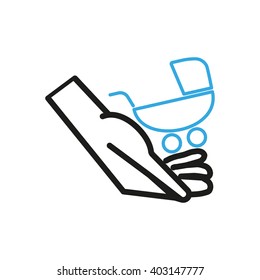 hand icon, stroller