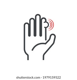 HAND ICON WITH SWELLED AND BRUSHED FINGER