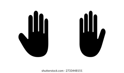 Handsymbol für Apps und Websites. Handzeichen und Symbol. Handfläche