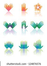 Hand Icon Symbol Set Vector EPS 8 No Open Shapes Or Paths.