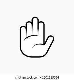 Hand Icon. Symbol of Touch Identification. Hand's Skin As One of Human Sense Illustration. Types of Perception Vector and Flat Design.