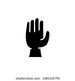 Hand Icon Template Best Logo Vector Emblem Isolated Illustration , Outline Solid Background White concept design touch