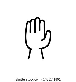 Hand Icon Template Best Logo Vector Emblem Isolated Illustration , Outline Solid Background White concept design touch