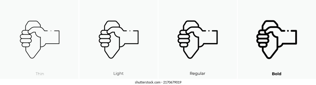 hand icon. Thin, Light Regular And Bold style design isolated on white background