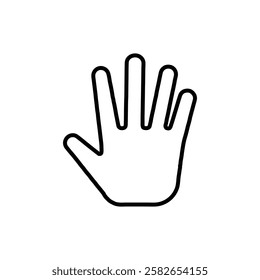 hand icon thin line outline sign